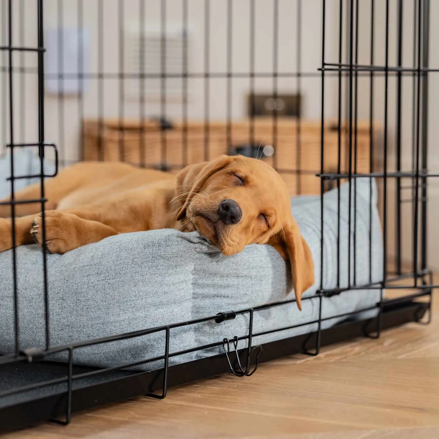 Cosy & Calming Puppy Crate Bed In Inchmurrin Iceberg by Lords & Labradors