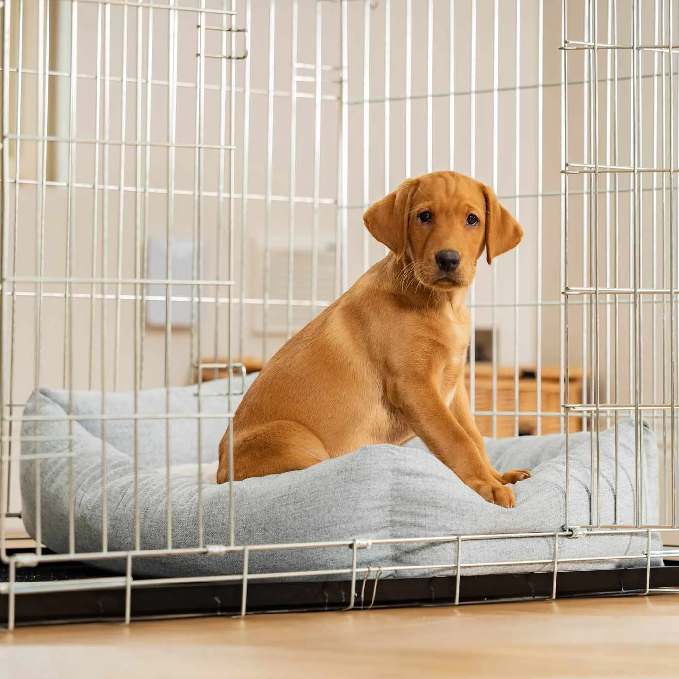 Cosy & Calming Puppy Crate Bed In Inchmurrin Iceberg by Lords & Labradors