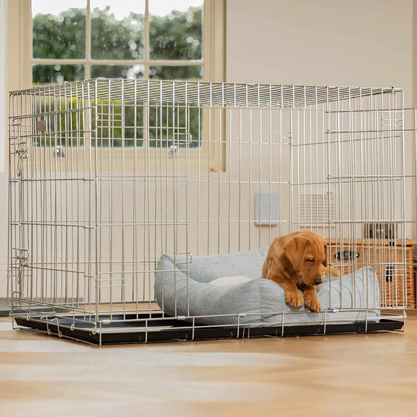 Cosy & Calming Puppy Crate Bed In Inchmurrin Iceberg by Lords & Labradors