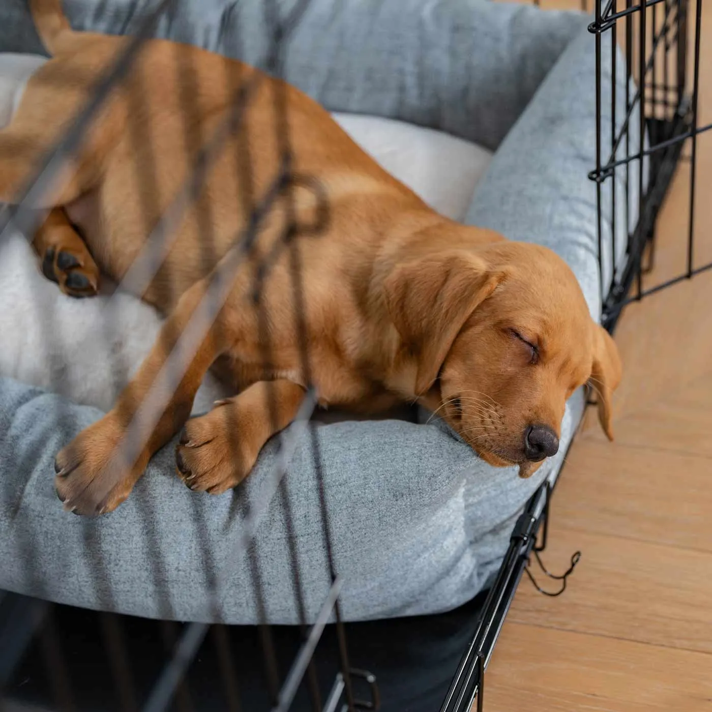 Cosy & Calming Puppy Crate Bed In Inchmurrin Iceberg by Lords & Labradors