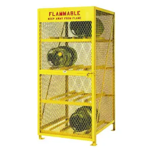 Cylinder Storage Cabinet - Tamper-Proof, Safety Yellow, OSHA Compliant