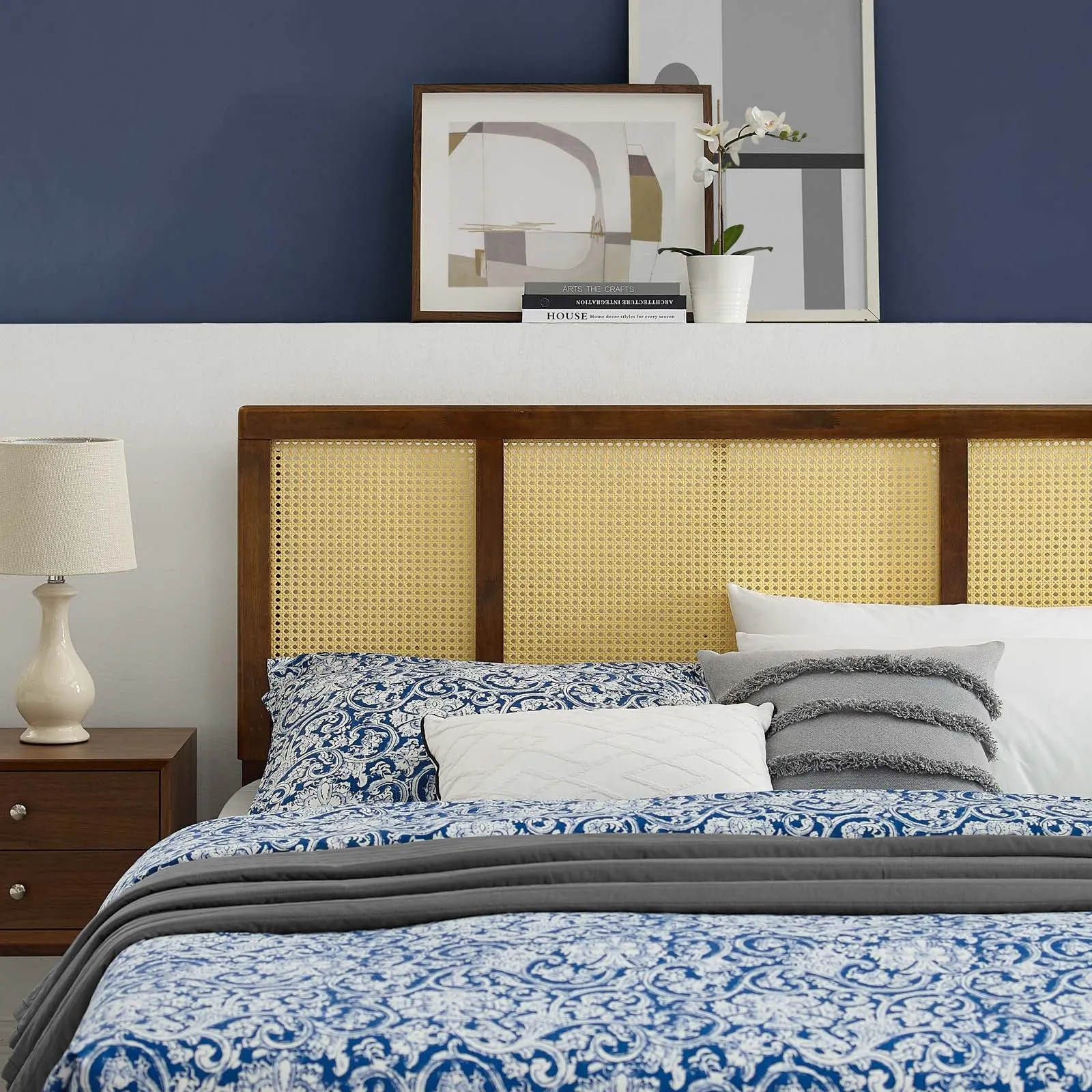 Delmare Cane Queen Headboard