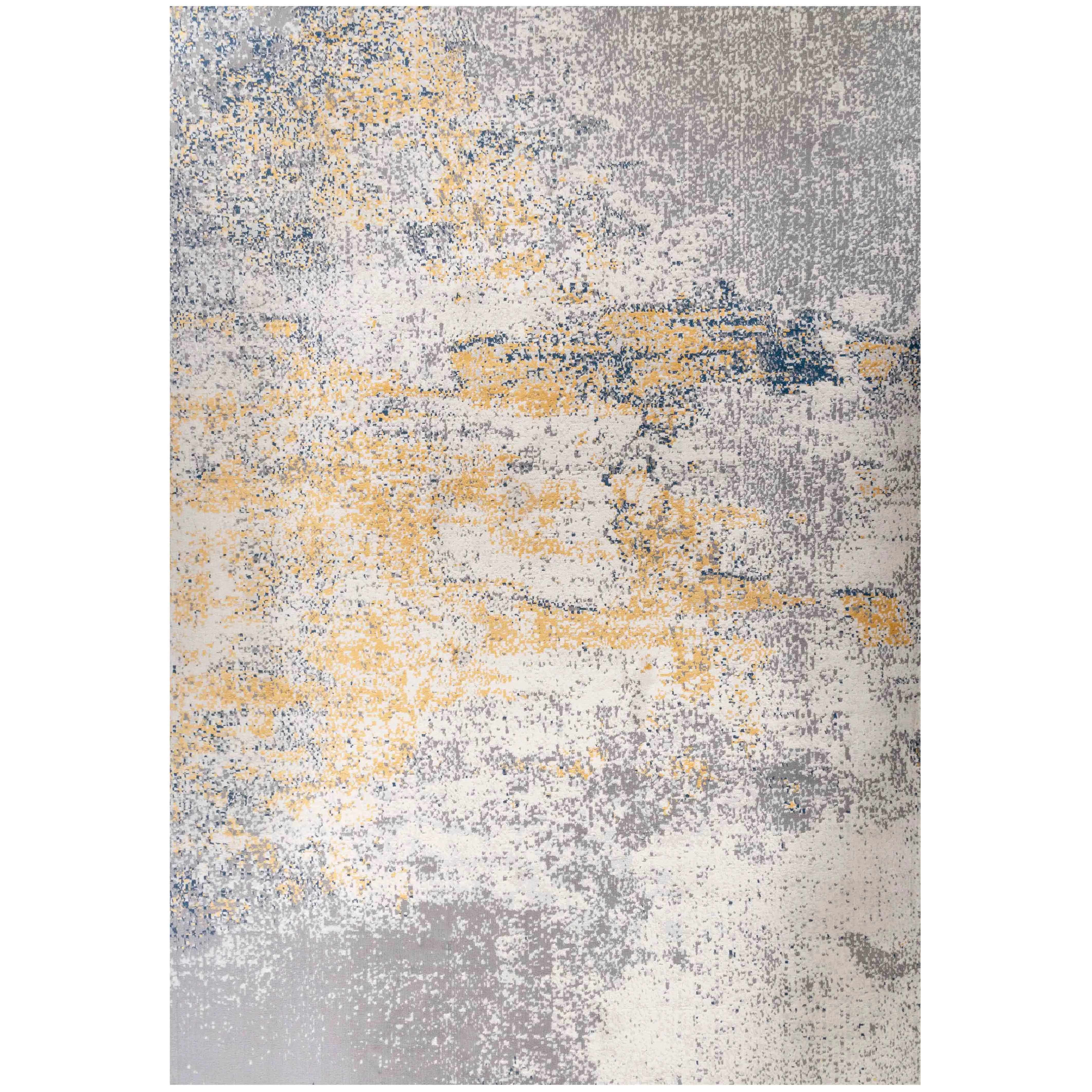 Distressed Ochre Yellow Pastel Soft Living Room Rug