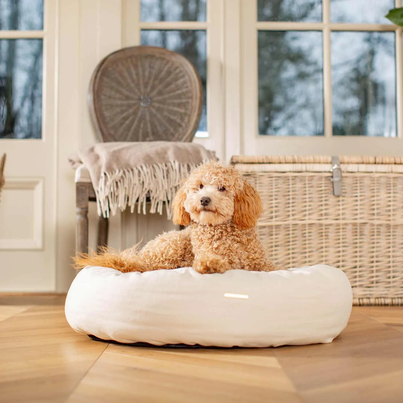 Donut Bed With Removable Covers in Savanna Bone by Lords & Labradors