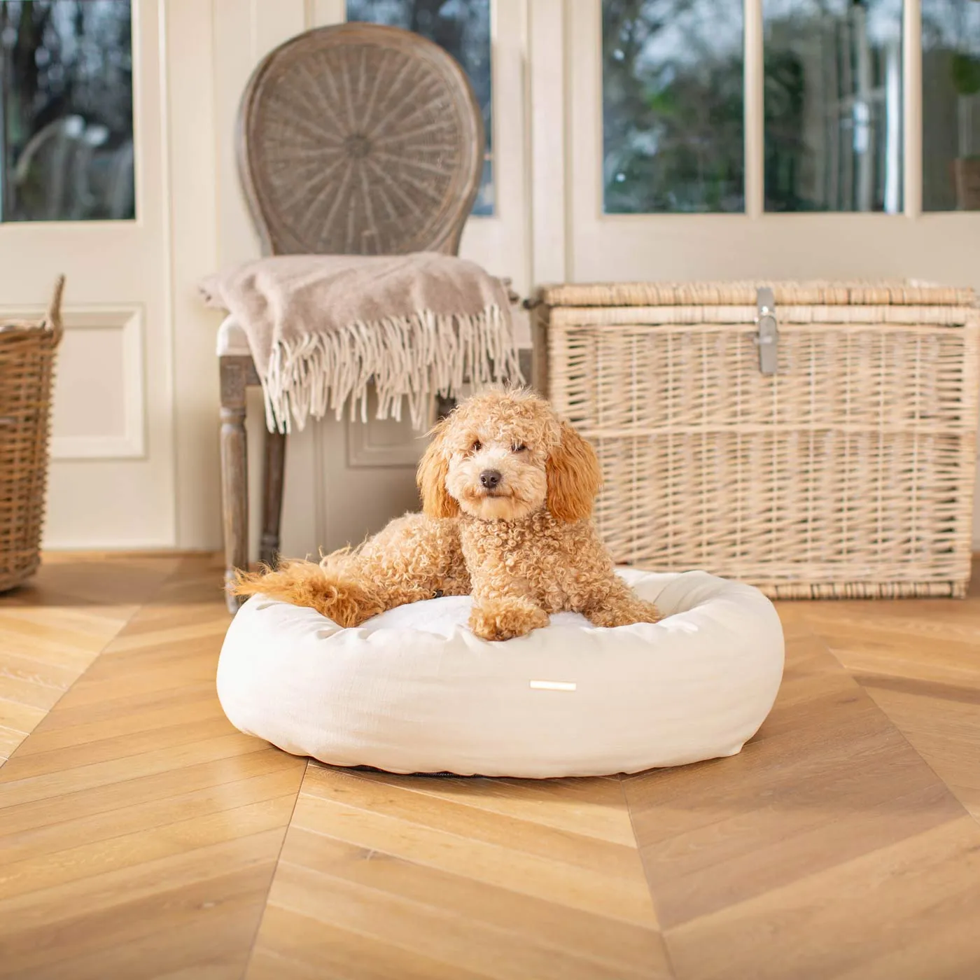 Donut Bed With Removable Covers in Savanna Bone by Lords & Labradors