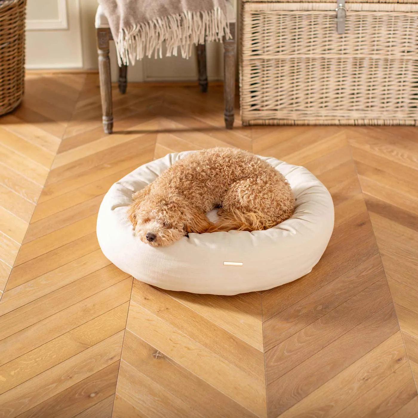 Donut Bed With Removable Covers in Savanna Bone by Lords & Labradors