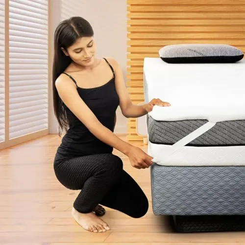 Dreamveda Cool Gel Memory Foam Mattress Topper King Size | Soft Mattresses Padding for Comfortable Sleep (75 x 72 x 2 Inches)