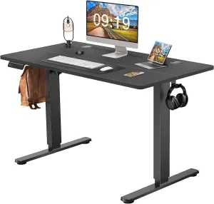 Electric Height Adjustable Standing Desk, Sit to Stand Ergonomic Computer Desk, Black, 48'' x 24"