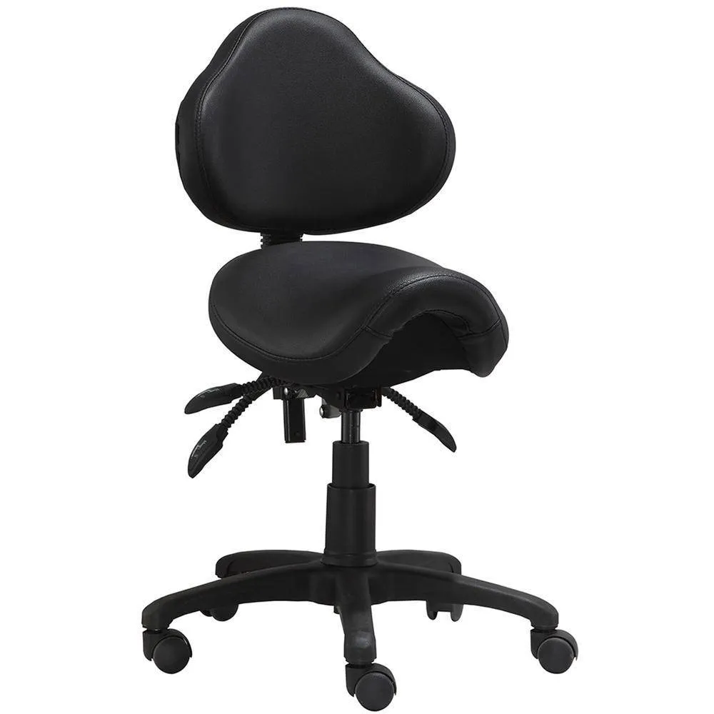 Ergonomic Saddle Stool with Adjustable Height and Backrest