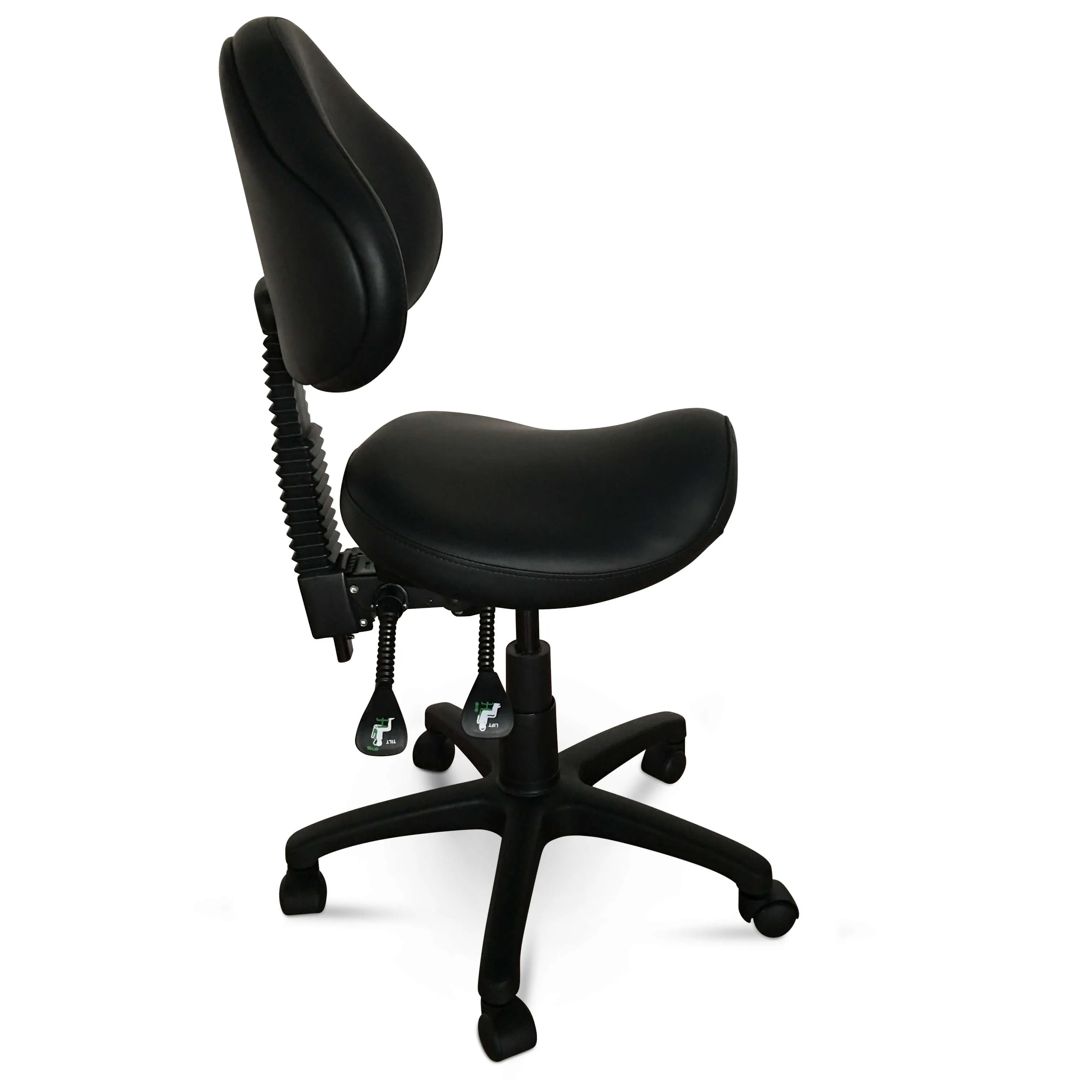 Ergonomic Saddle Stool with Adjustable Height and Backrest