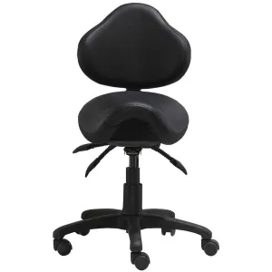 Ergonomic Saddle Stool with Adjustable Height and Backrest