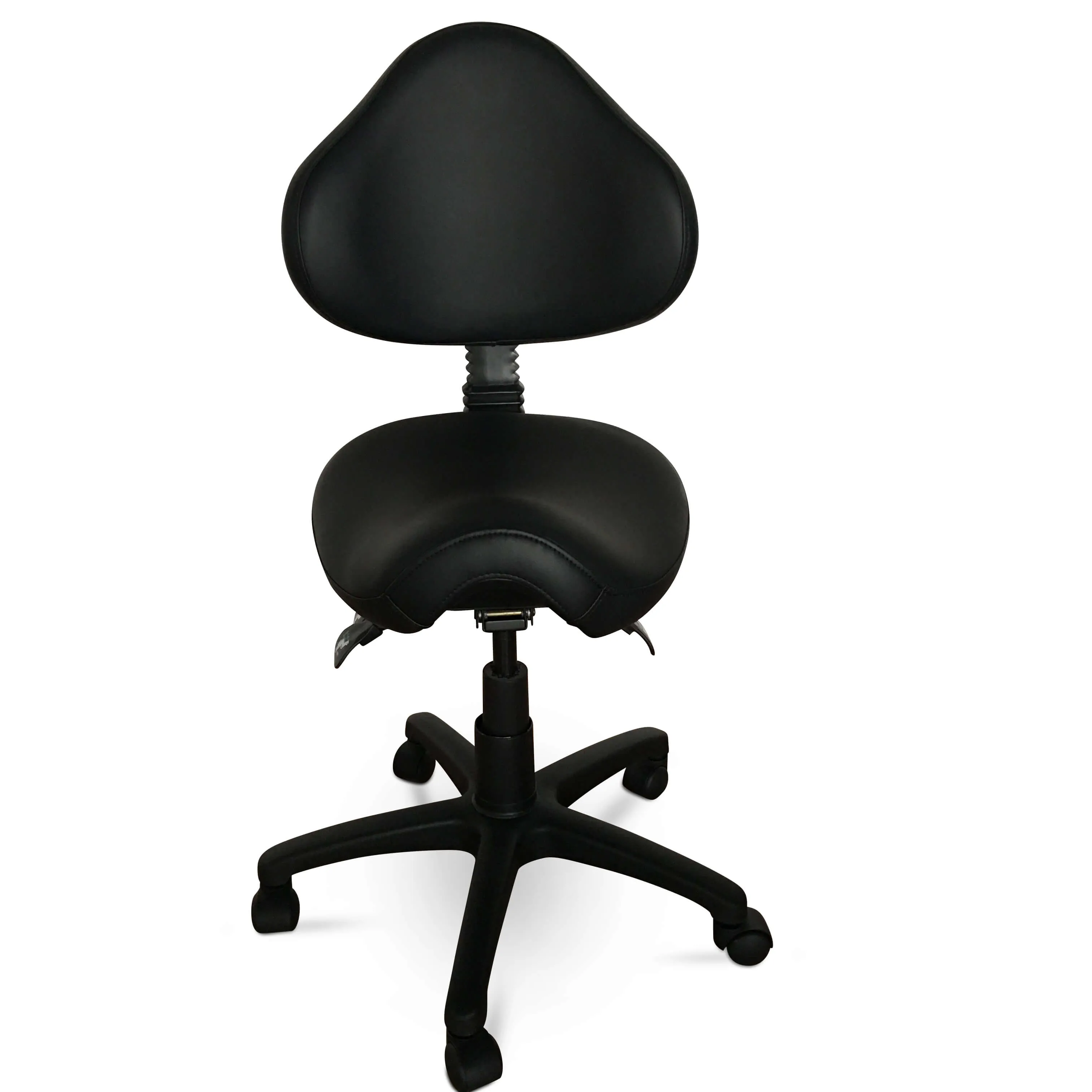 Ergonomic Saddle Stool with Adjustable Height and Backrest