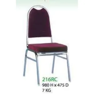 Euro Stackable Chair Red Chrome Frame (100kg Max)