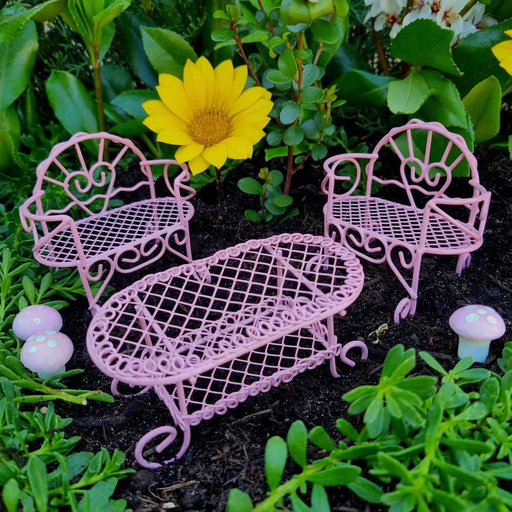 Fairy & Elf Metal Filigree Garden Furniture Set