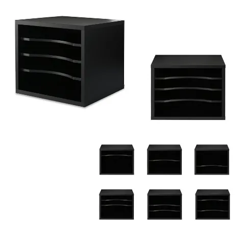 File cabinet 4-tier Black I On-Desk