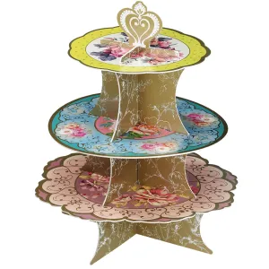 Floral 3 Tier Cardboard Cake Stand