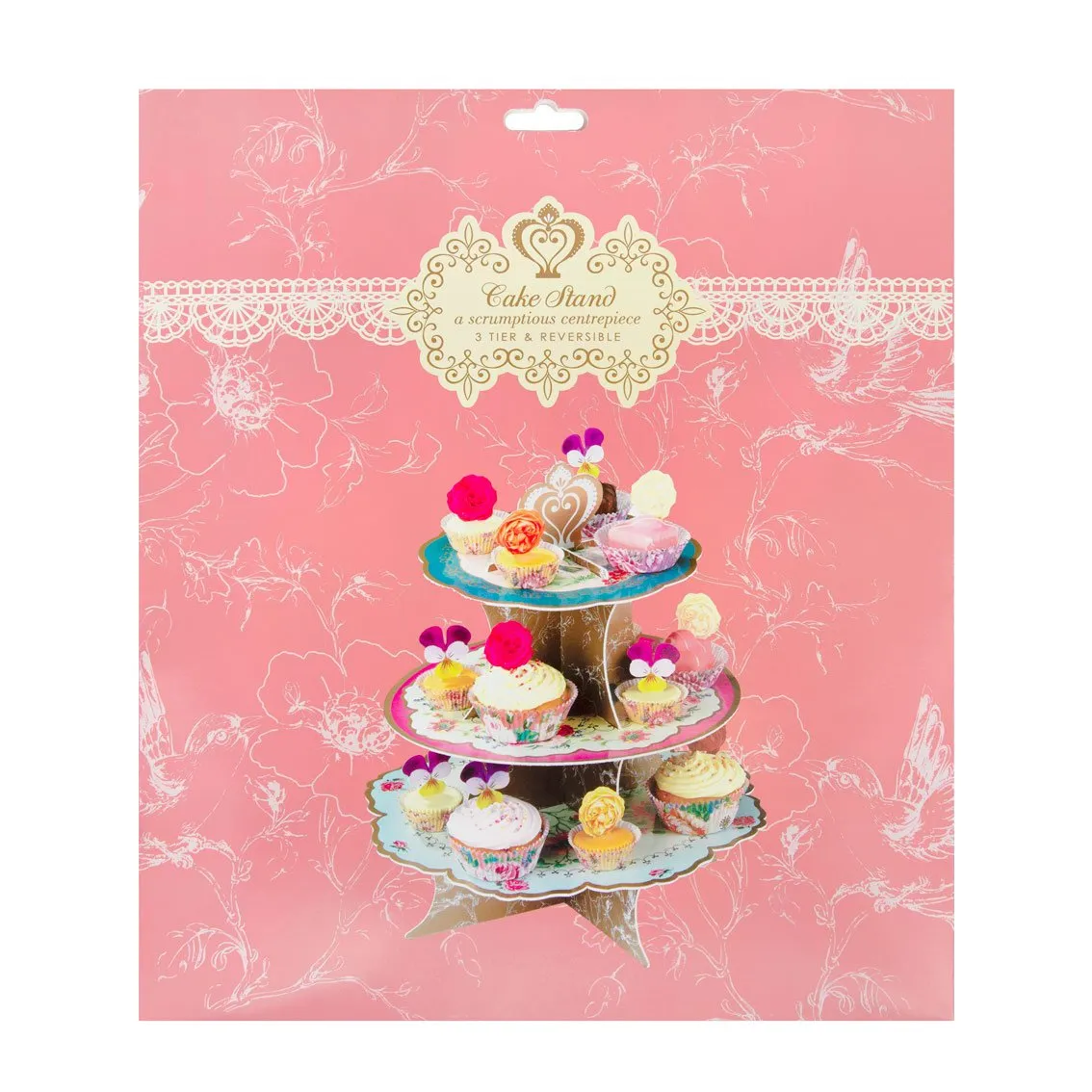 Floral 3 Tier Cardboard Cake Stand