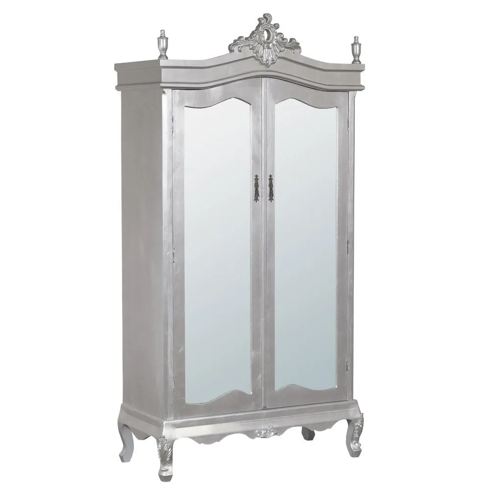 French wardrobe armoire with full mirrored doors