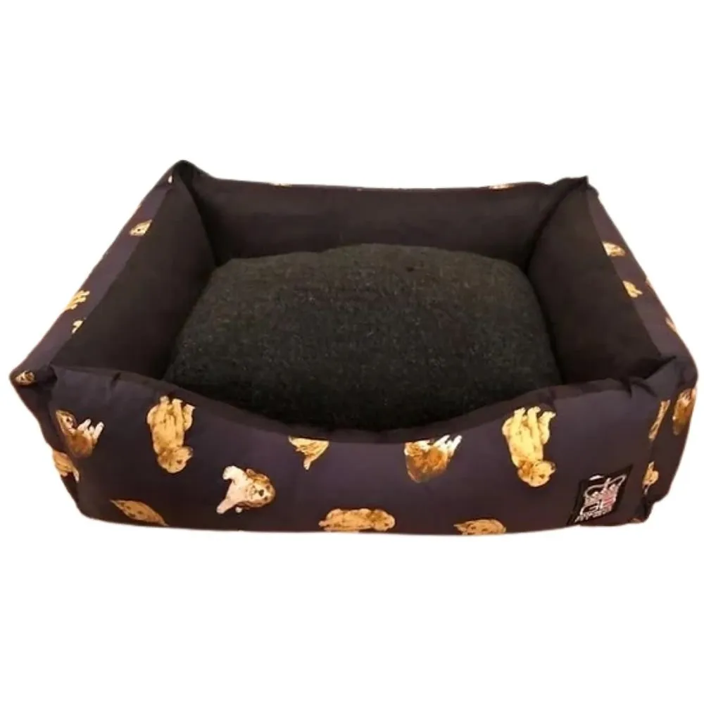 Handmade Quirky Print Nature Dogs Settee Dog Bed