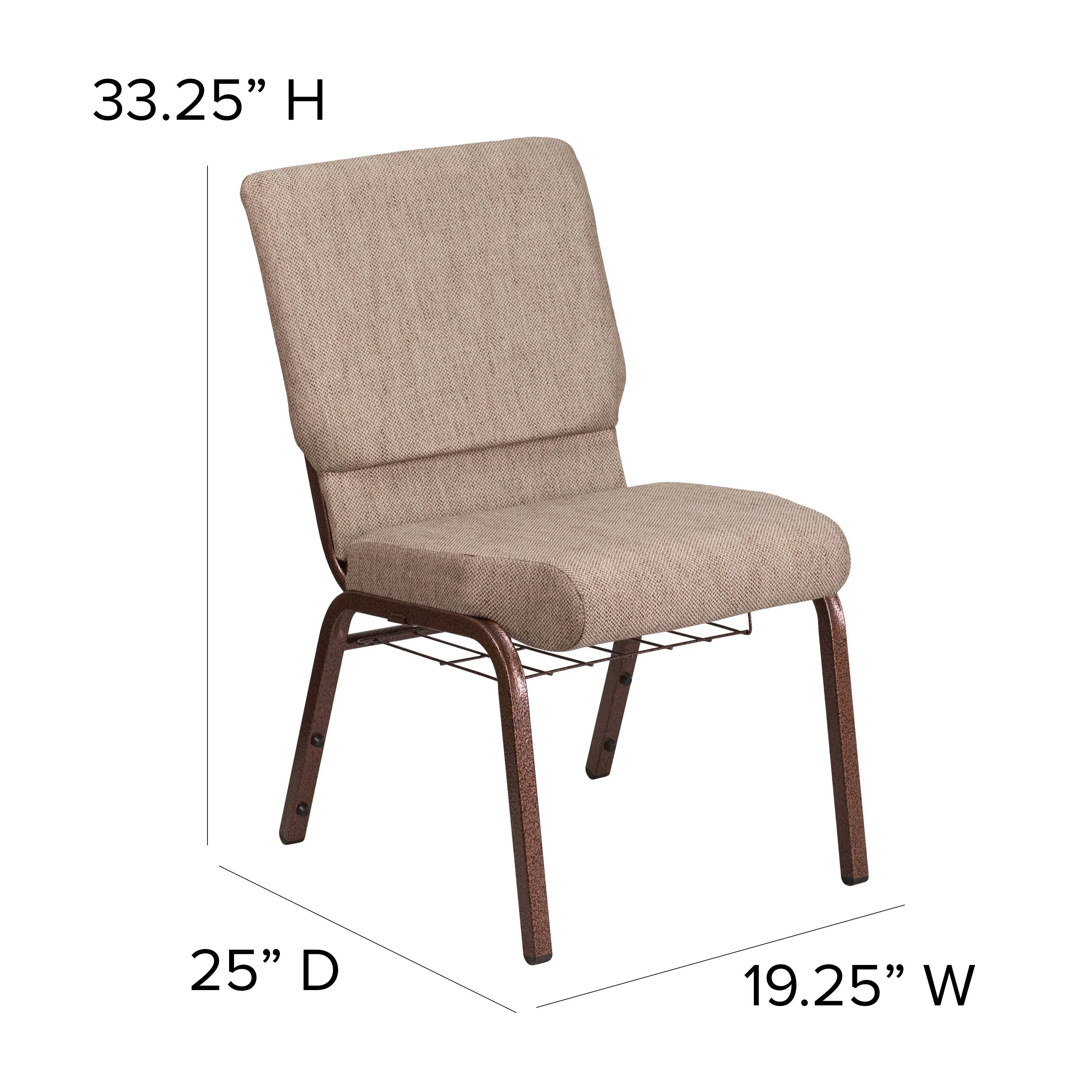 HERCULES Series 18.5''W Church Chair with Book Rack