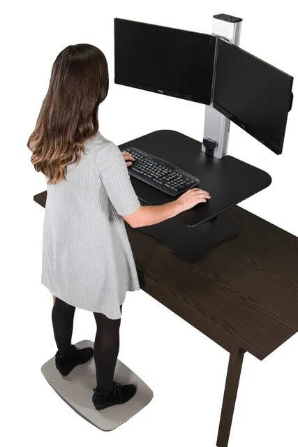 High Rise™ Electric Ergonomic Dual Monitor Standing Desk Converter