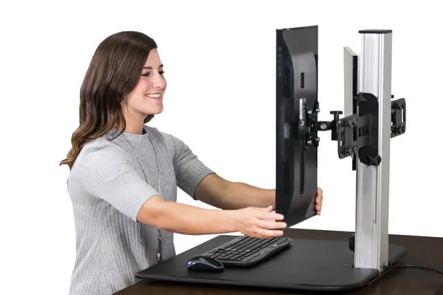 High Rise™ Electric Ergonomic Dual Monitor Standing Desk Converter