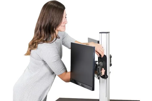 High Rise™ Electric Ergonomic Dual Monitor Standing Desk Converter