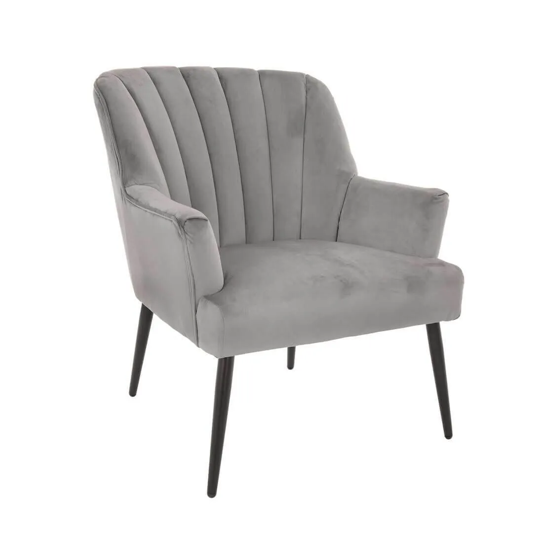 Hodge & Hodge Oyster Shape Armchair With Velvet Style Cover