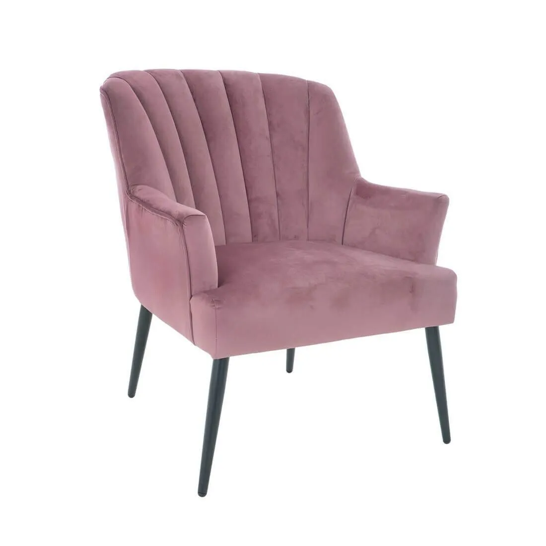 Hodge & Hodge Oyster Shape Armchair With Velvet Style Cover