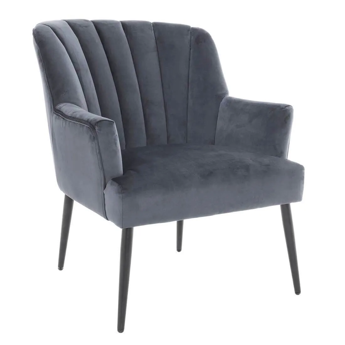 Hodge & Hodge Oyster Shape Armchair With Velvet Style Cover