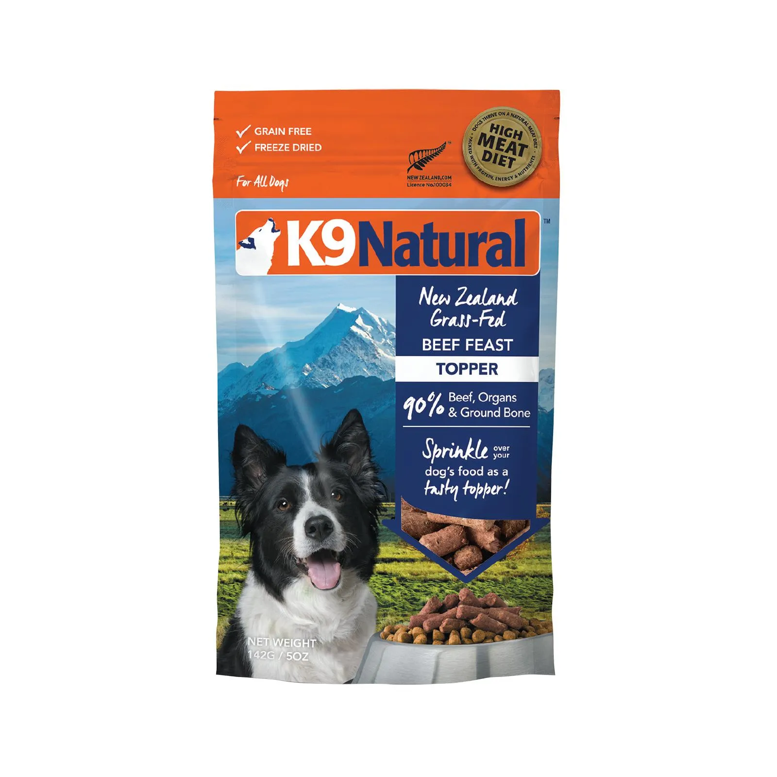 K9 Natural Beef Feast Freeze Dried Dog Food Topper 142g