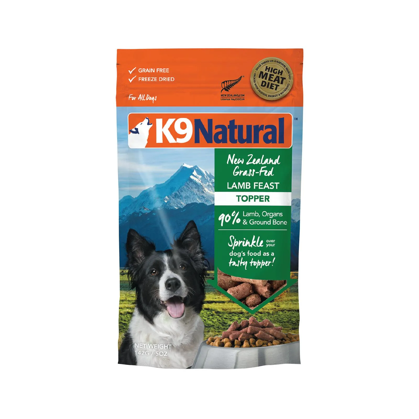 K9 Natural Lamb Feast Freeze Dried Dog Food Topper 142g