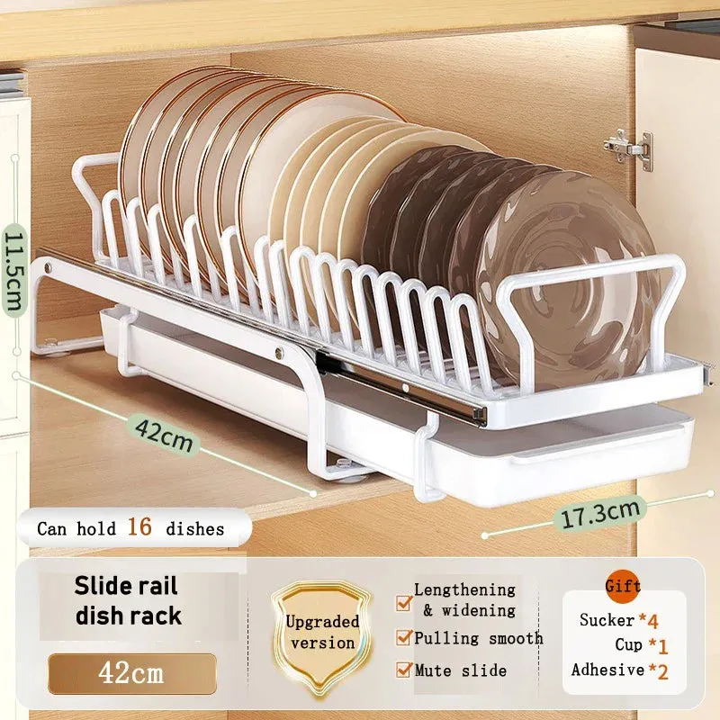 Kitchen Cabinet Sliding Storage Dish Rack