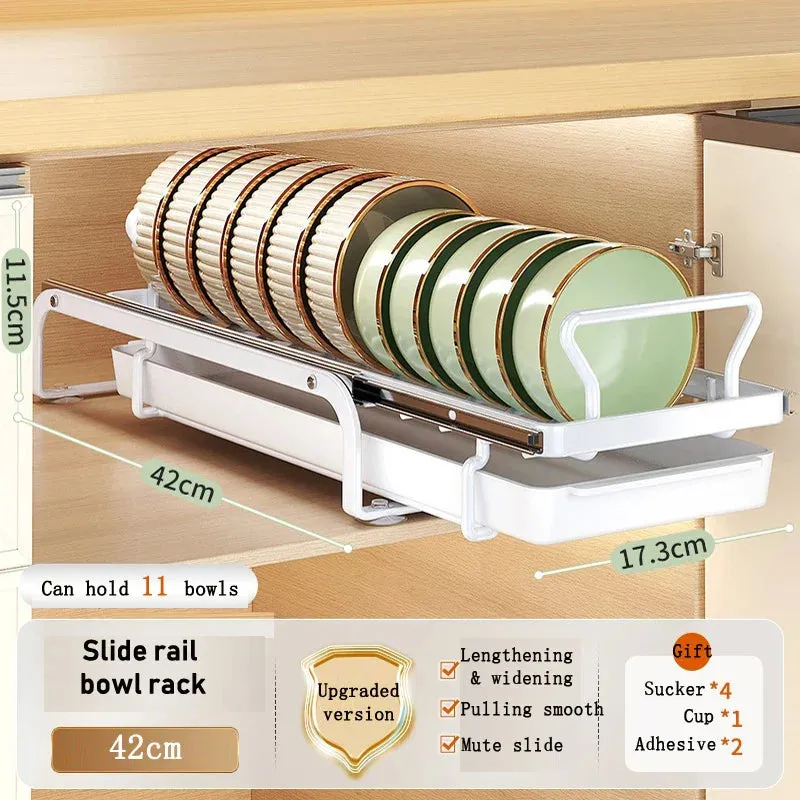 Kitchen Cabinet Sliding Storage Dish Rack