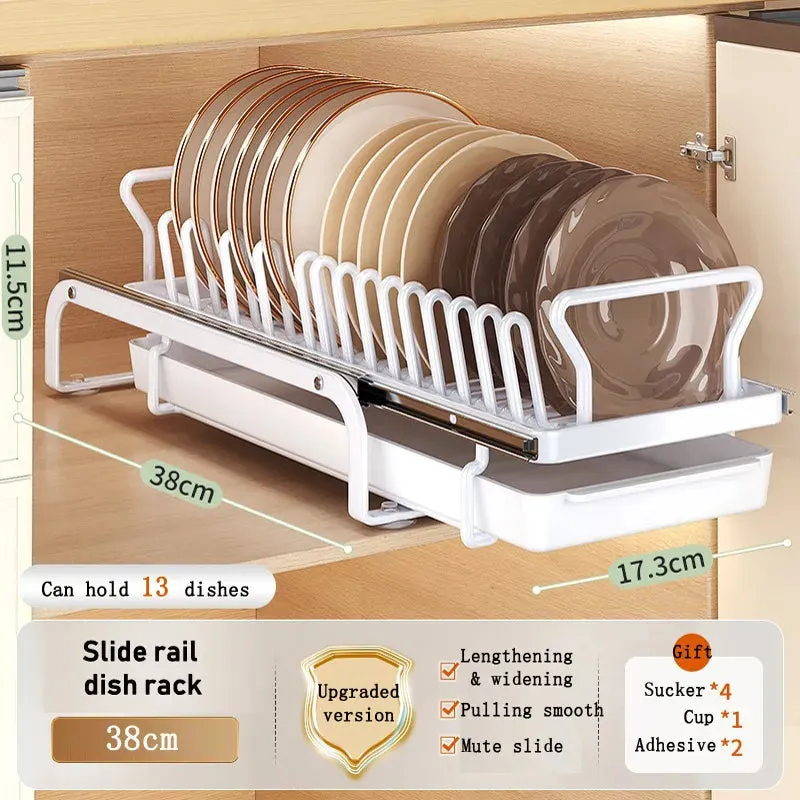 Kitchen Cabinet Sliding Storage Dish Rack