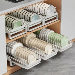 Kitchen Cabinet Sliding Storage Dish Rack