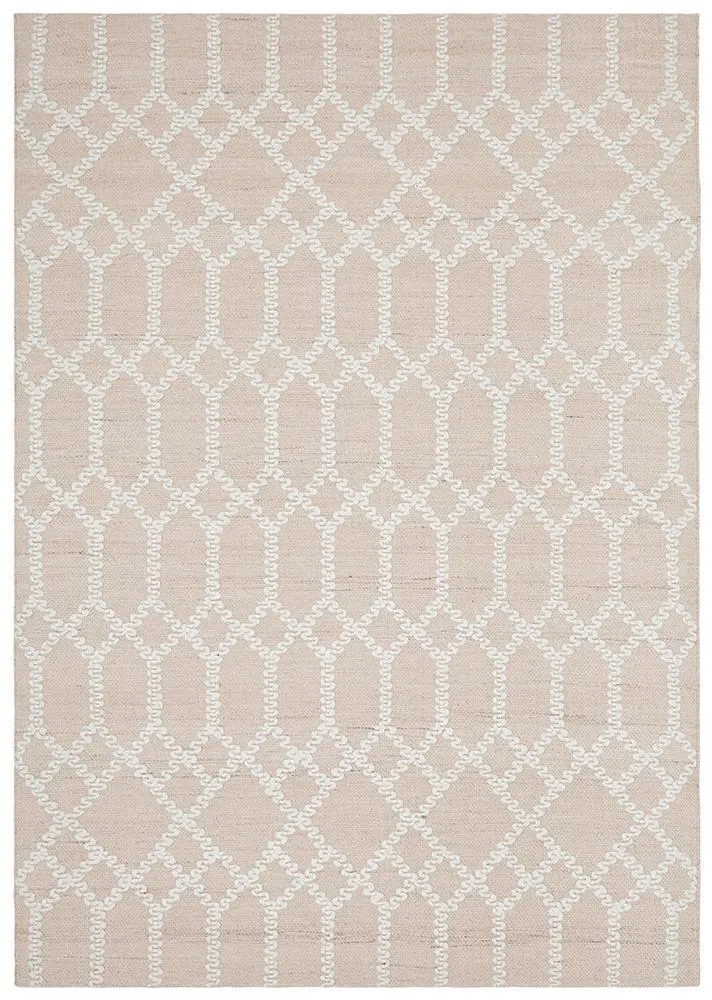 Krisha Tribal Trellis Rug Nude Soft Pink