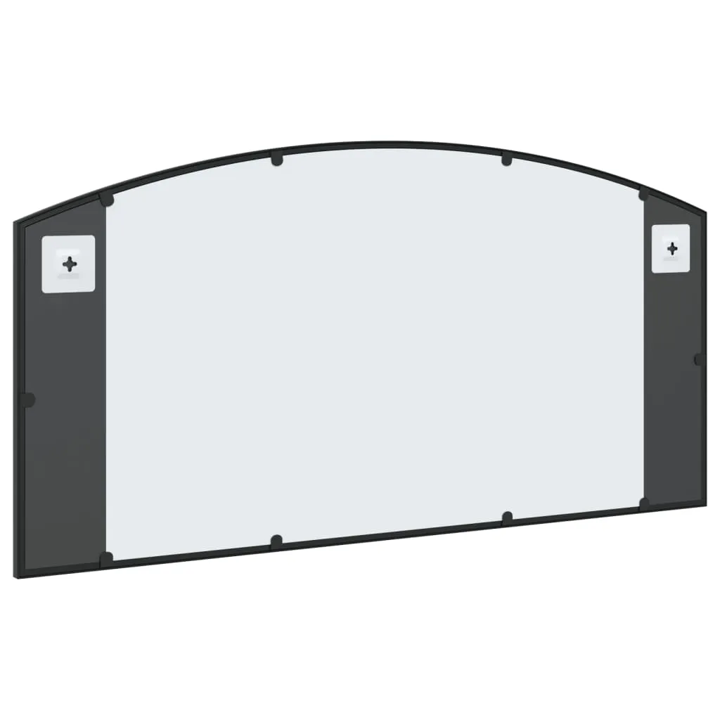 Le Caen | Large Black Geometric Grid Wall Mirror 39.4"x19.7" Arch Iron