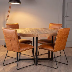 Lincoln Oak Round Dining Table Set