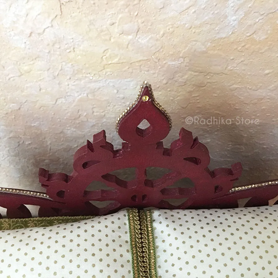 Mahagony Chakra Lotus Vrindavan Bed - 14 1/2" Inch