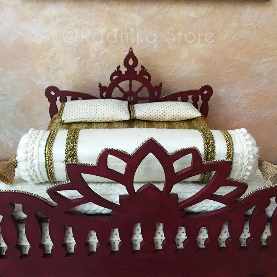 Mahagony Chakra Lotus Vrindavan Bed - 14 1/2" Inch