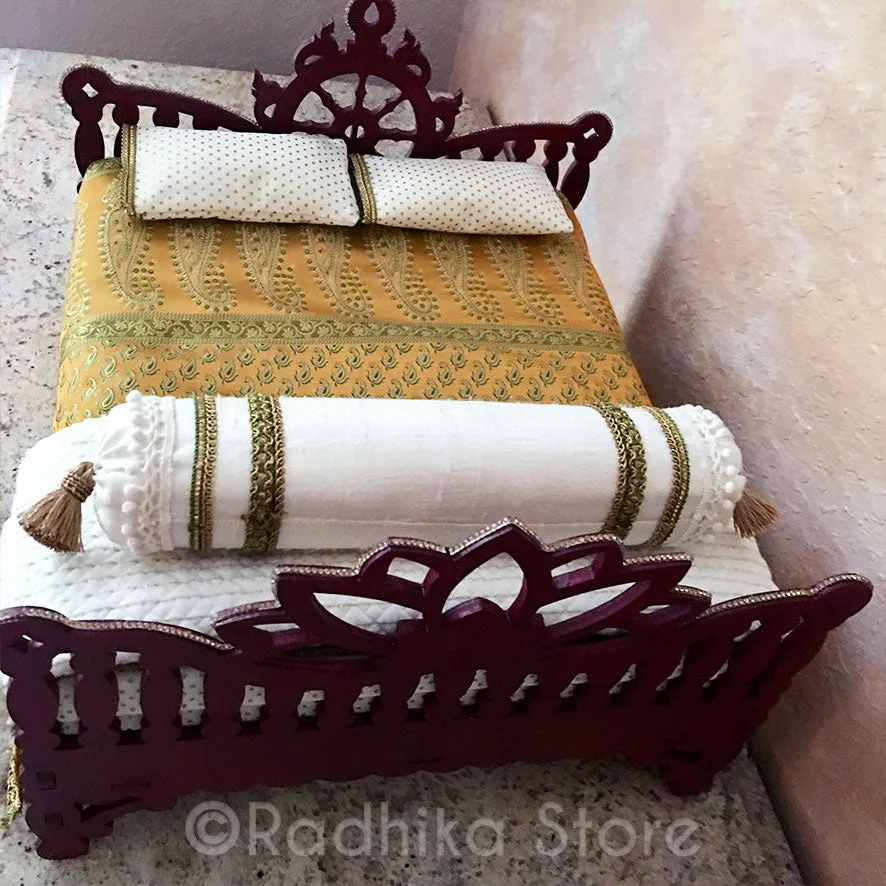 Mahagony Chakra Lotus Vrindavan Bed - 14 1/2" Inch