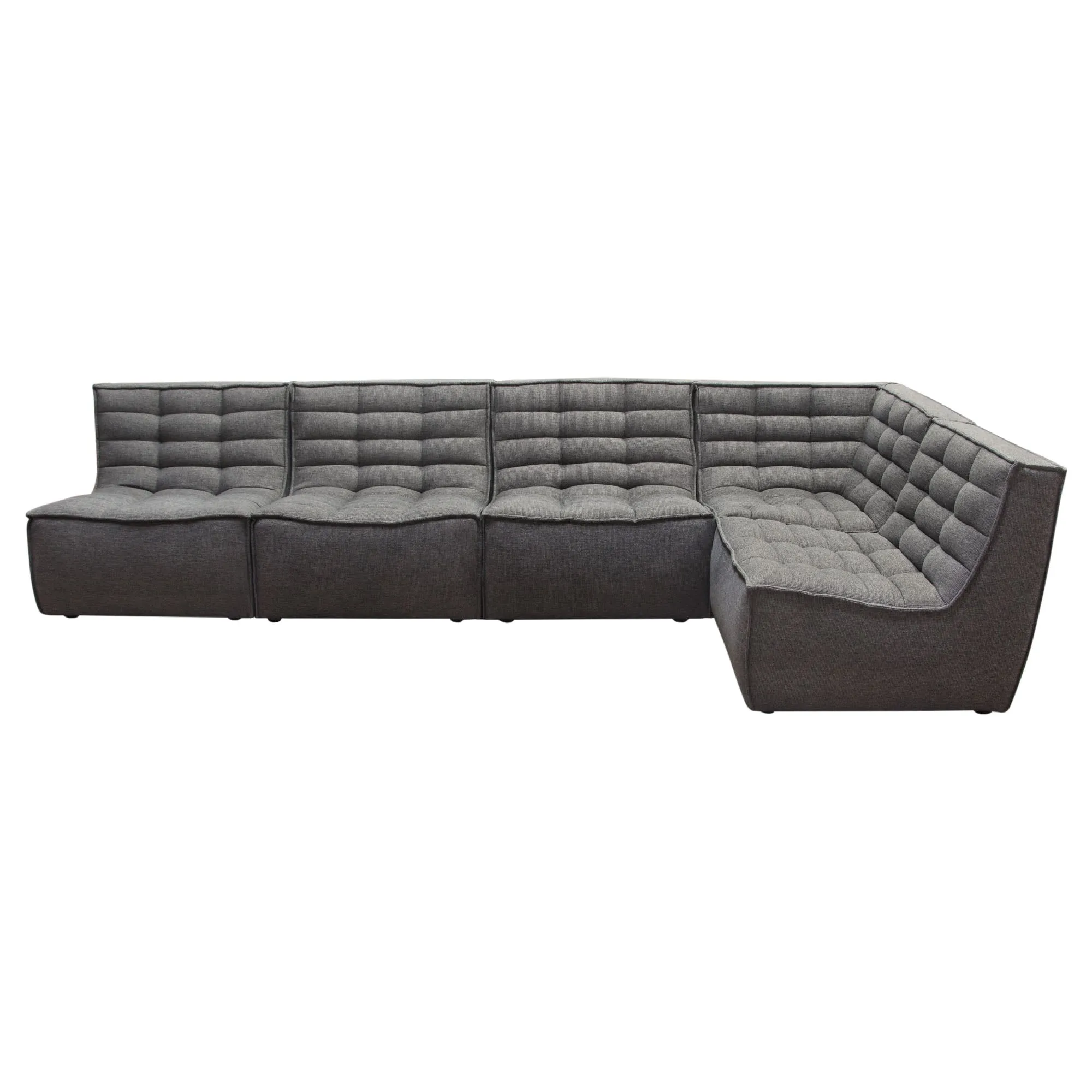 Marshall 5PC Corner Modular Sectional w/ Scooped Seat in Grey Fabric by Diamond Sofa