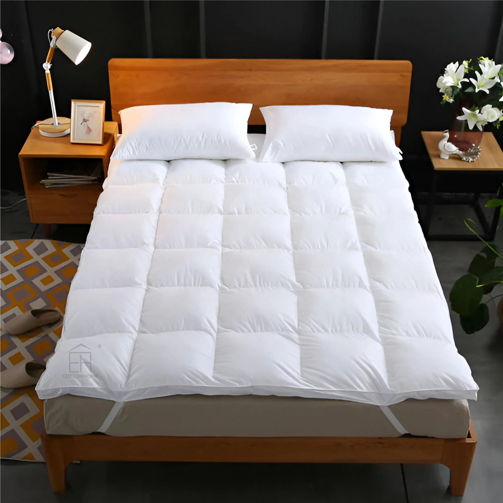 Mattress Topper 100x200 5cm - White