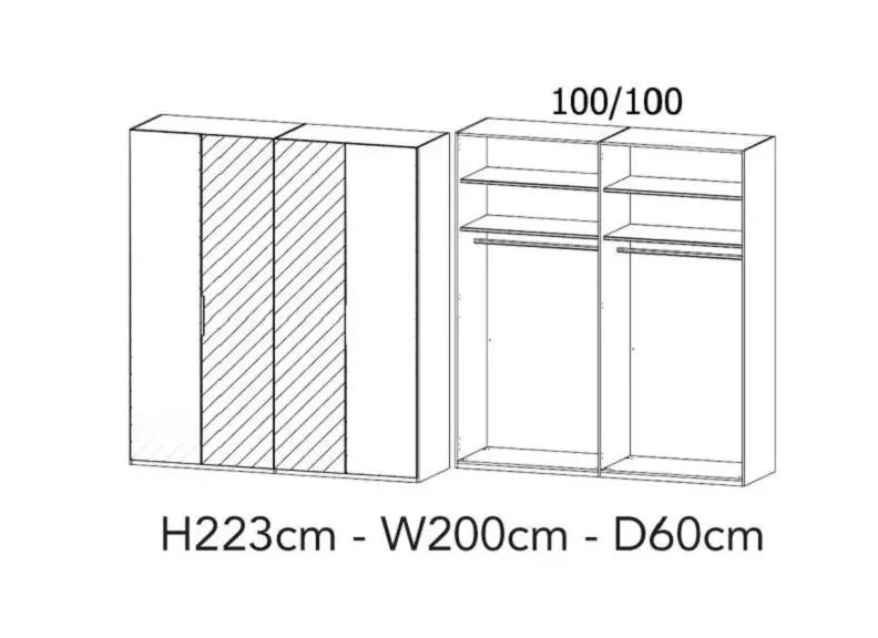 Miranda Four Door Mirrored Wardrobe