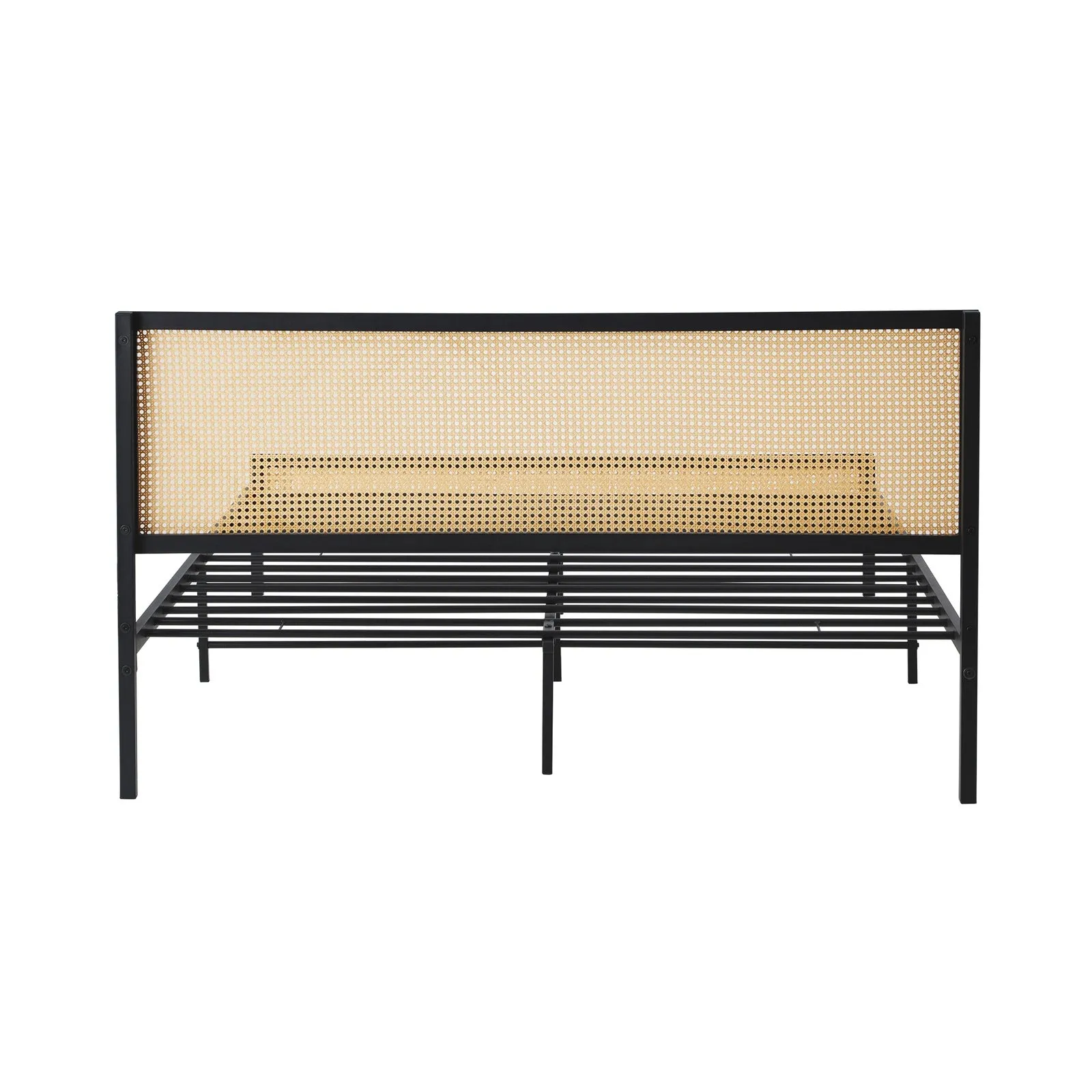 Oikiture Metal Bed Frame Queen Size Beds Base Platform Rattan