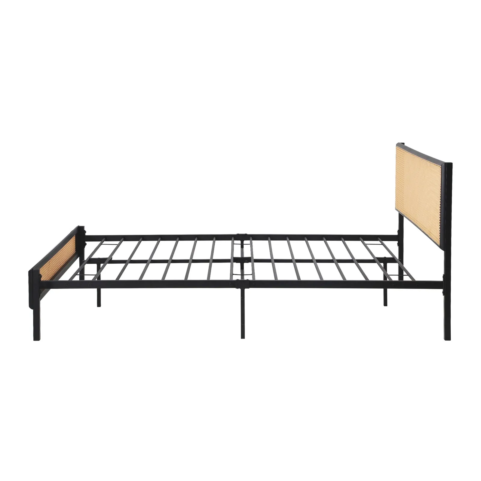 Oikiture Metal Bed Frame Queen Size Beds Base Platform Rattan