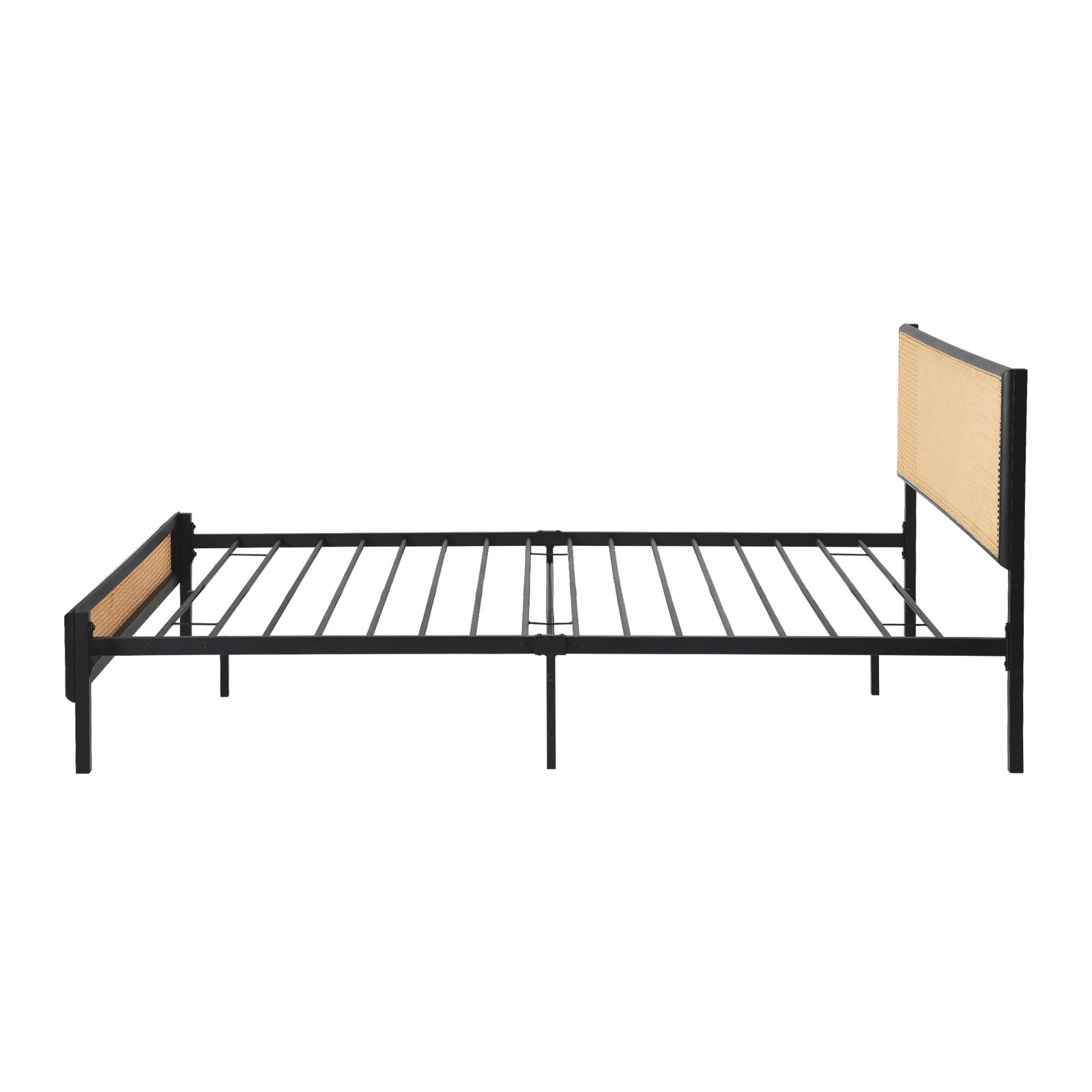 Oikiture Metal Bed Frame Single Size Beds Base Platform Rattan