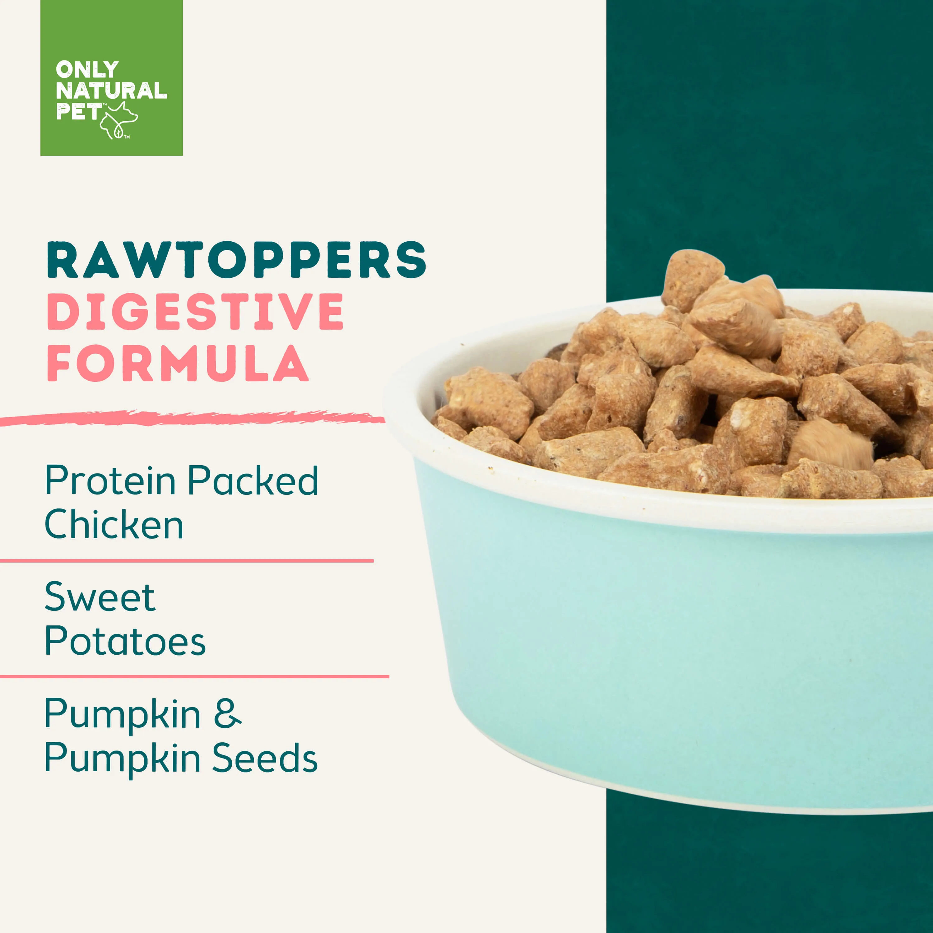 Only Natural Pet Raw Toppers Digestive Formula Dog Food Topper