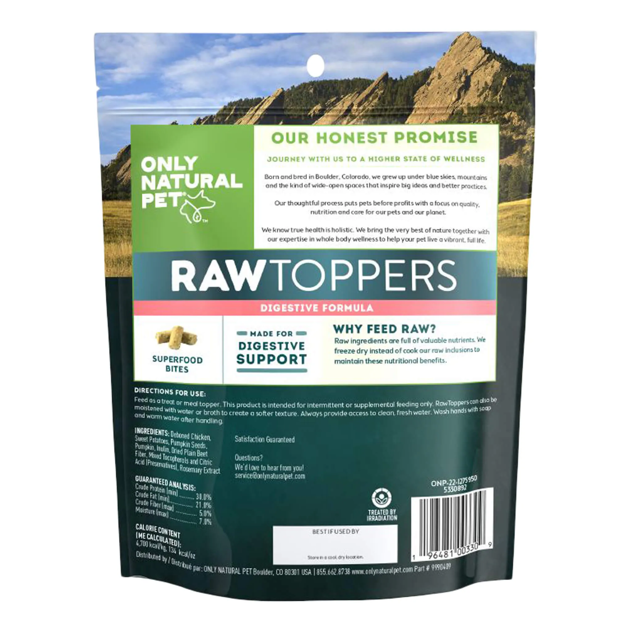 Only Natural Pet Raw Toppers Digestive Formula Dog Food Topper